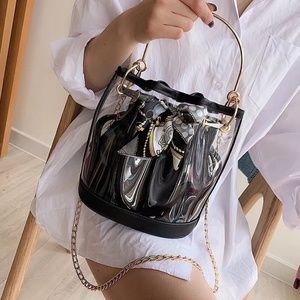 Women's transparent bucket bag